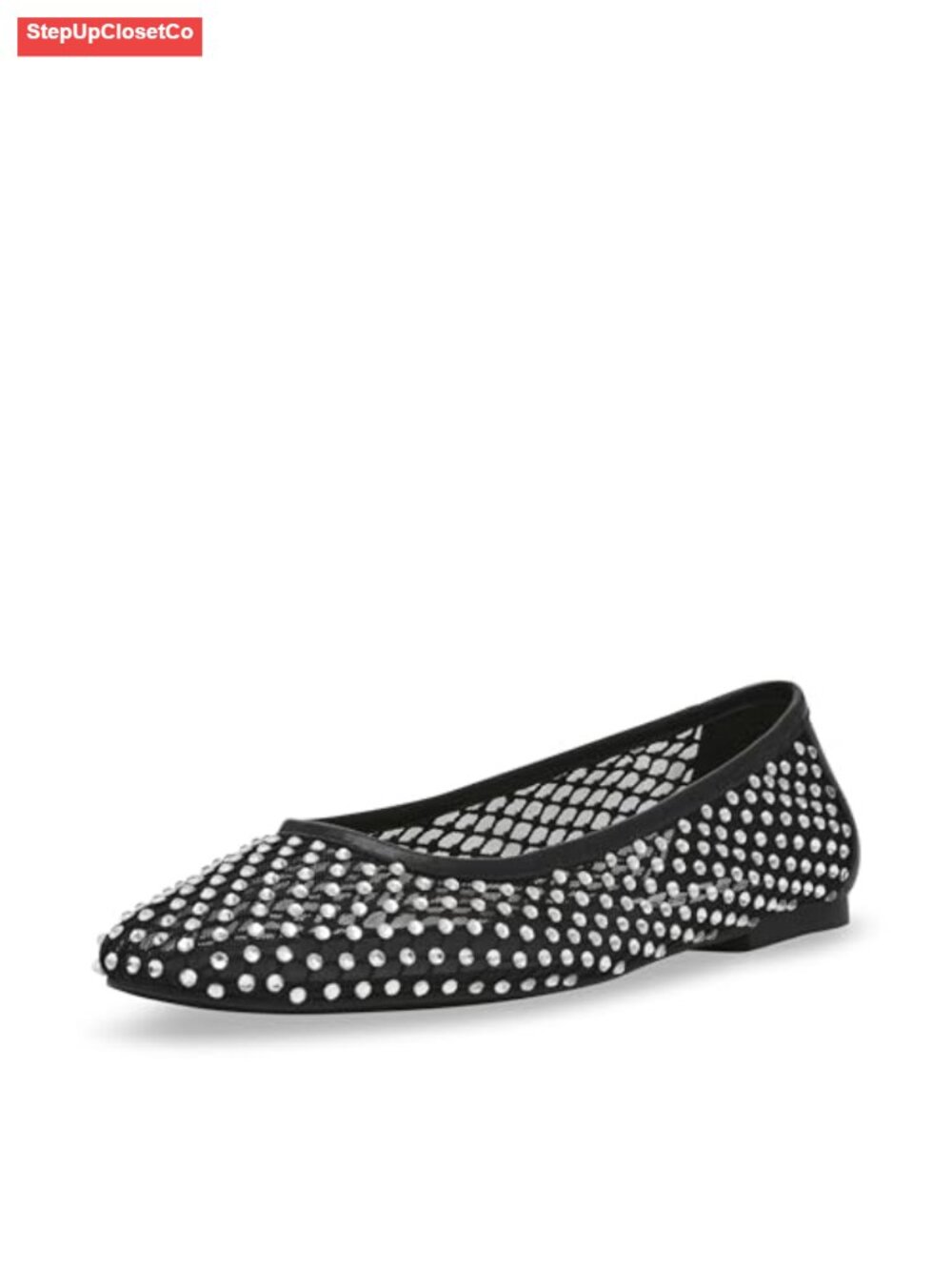 Steve Madden Pointed-Toe Rhinestone Ballet Flats Slip-On